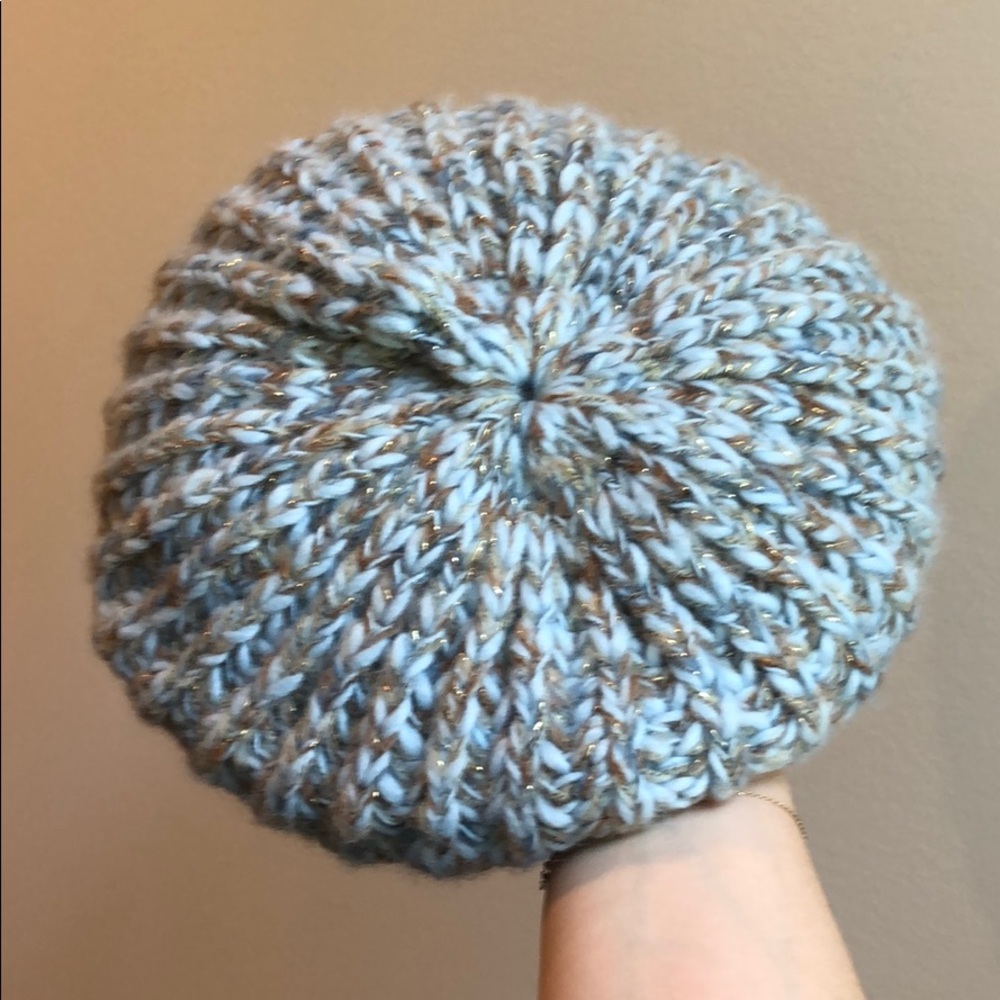 Light blue knit Anthropologie beret